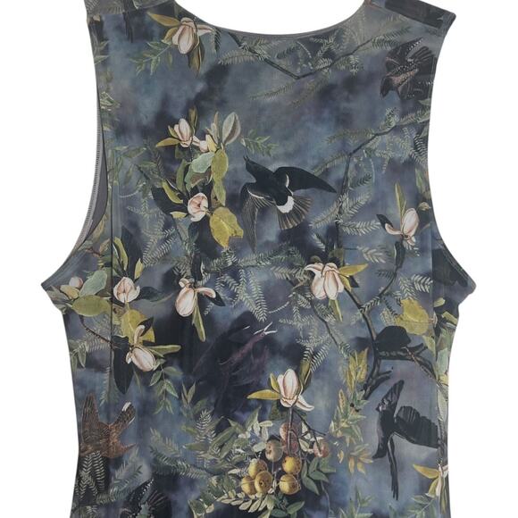 Blackmilk Night Bird Swoop Maxi Sleeveless Asymmetrical Limited Dress Size XL - Picture 5 of 15